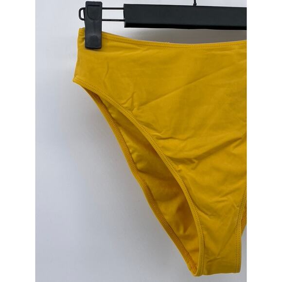 FOREVER 21 Women's Mustard Yellow Strappy Medium Coverage Bikini Bottom SZ S - Picture 3 of 9